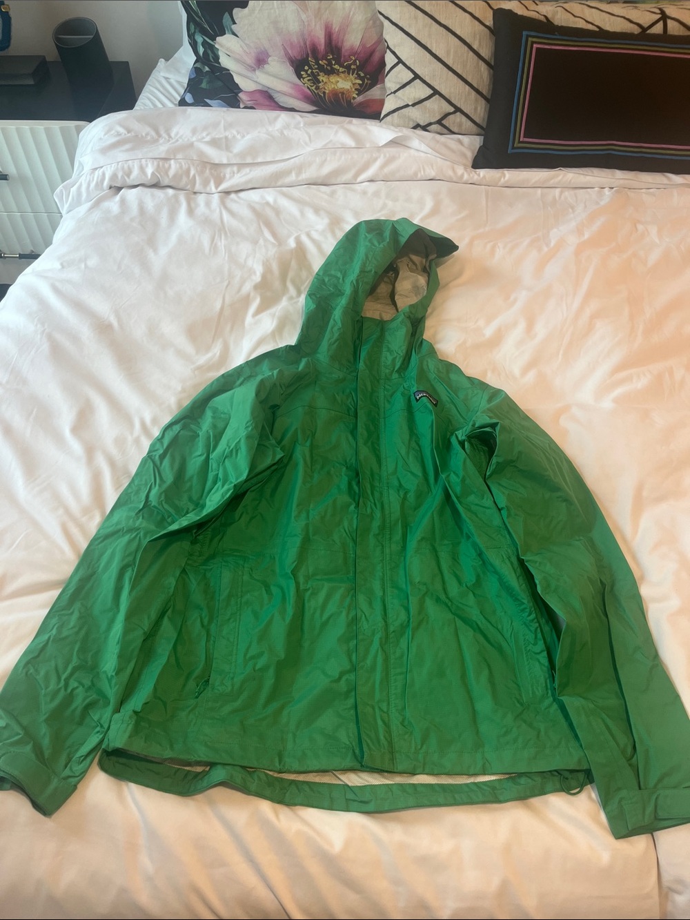 Patagonia Bright Green Hooded Shell Jacket